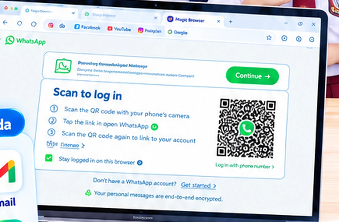 Tampilan Magic Browser pada laptop