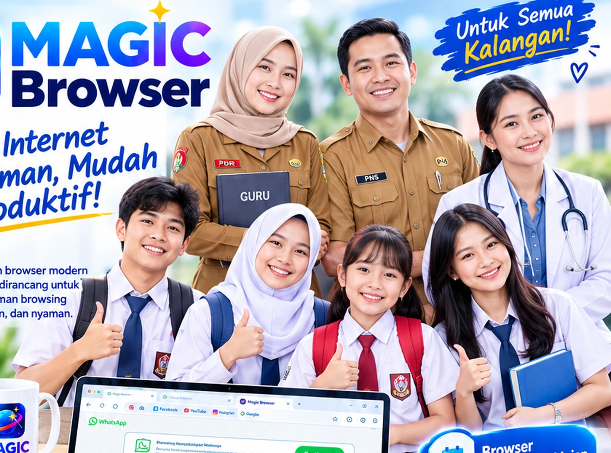 Beragam pengguna Magic Browser: pelajar, guru, PNS, tenaga kesehatan, dan pengguna umum